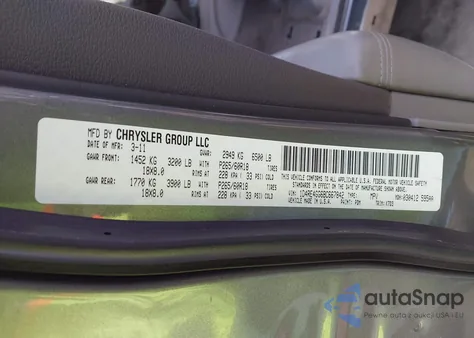 2011 Dodge Durango Crew z USA, uszkodzony, nr VIN 1D4RE4GG6BC667842